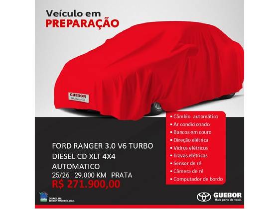FORD RANGER 3.0 V6 TURBO DIESEL CD XLT 4X4 AUTOMÁTICO FORD RANGER 3.0 V6 TURBO DIESEL CD XLT 4X4 AUTOMÁTICO